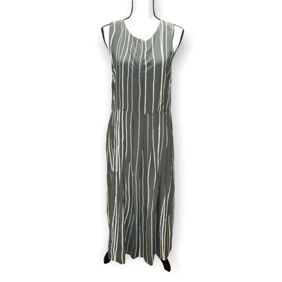 Selected Femme Womens Green & Tan Stripe Maxi Dress Size 36 6 - Picture 1 of 7